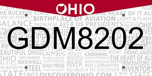 GDM8202 Ohio License Plate