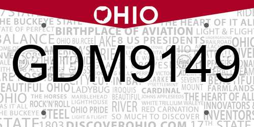 GDM9149 Ohio License Plate