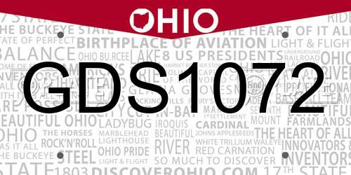 GDS1072 Ohio License Plate