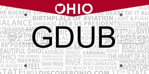 GDUB Ohio License Plate