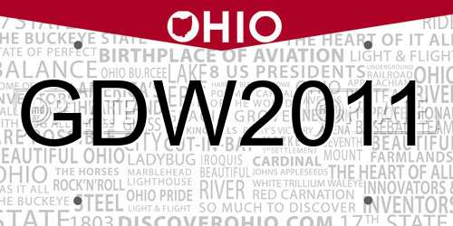 GDW2011 Ohio License Plate