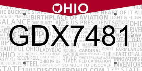 GDX7481 Ohio License Plate