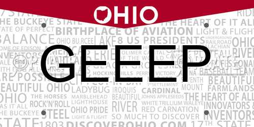 GEEEP Ohio License Plate