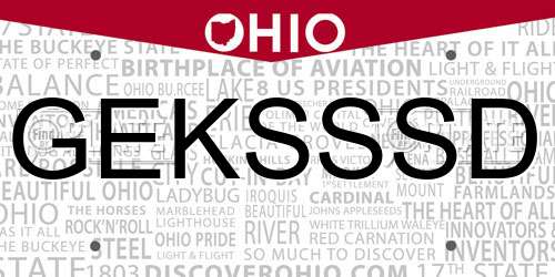 GEKSSSD Ohio License Plate