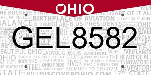GEL8582 Ohio License Plate