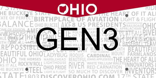 GEN3 Ohio License Plate