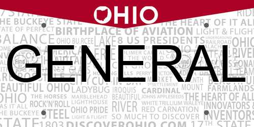 GENERAL Ohio License Plate