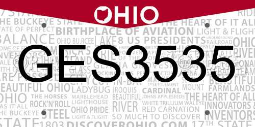 GES3535 Ohio License Plate