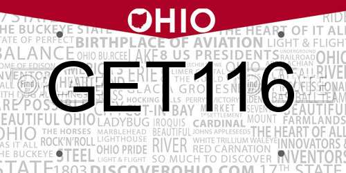GET116 Ohio License Plate