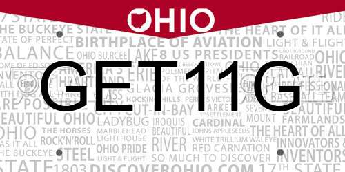 GET11G Ohio License Plate
