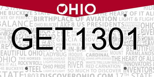 GET1301 Ohio License Plate