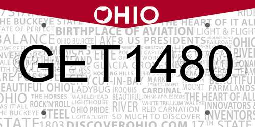 GET1480 Ohio License Plate