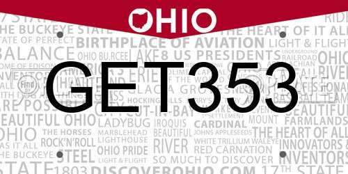 GET353 Ohio License Plate