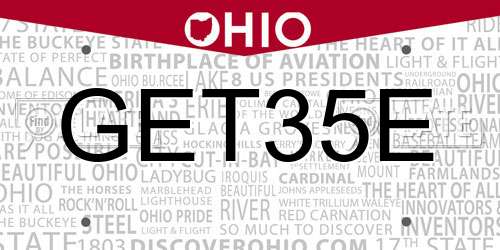 GET35E Ohio License Plate