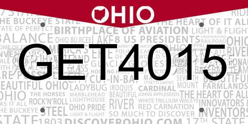 GET4015 Ohio License Plate