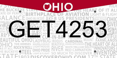 GET4253 Ohio License Plate