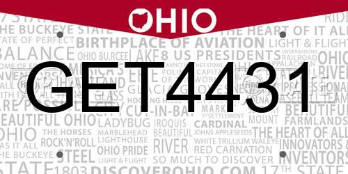 GET4431 Ohio License Plate