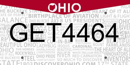 GET4464 Ohio License Plate