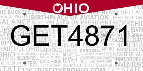 GET4871 Ohio License Plate