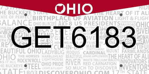 GET6183 Ohio License Plate