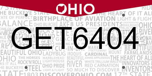 GET6404 Ohio License Plate