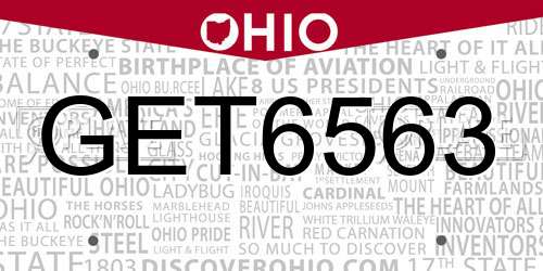 GET6563 Ohio License Plate