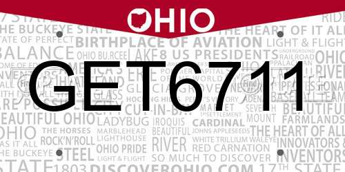 GET6711 Ohio License Plate