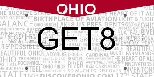 GET8 Ohio License Plate