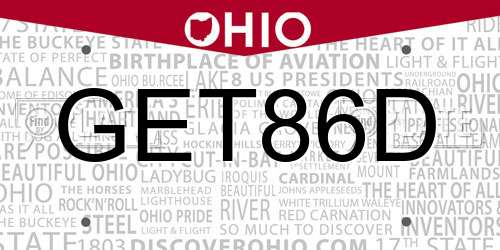 GET86D Ohio License Plate