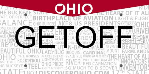 GETOFF Ohio License Plate