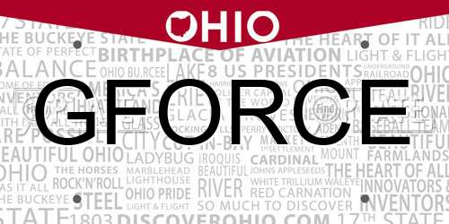 GFORCE Ohio License Plate