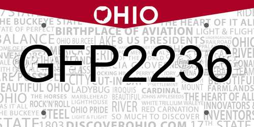 GFP2236 Ohio License Plate