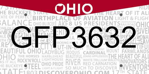 GFP3632 Ohio License Plate