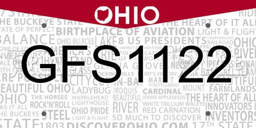 GFS1122 Ohio License Plate