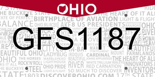 GFS1187 Ohio License Plate