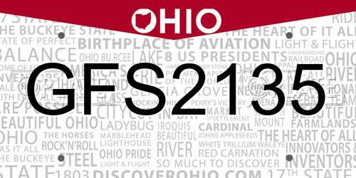 GFS2135 Ohio License Plate