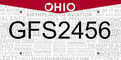 GFS2456 Ohio License Plate