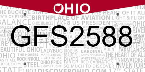 GFS2588 Ohio License Plate