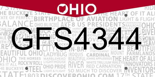 GFS4344 Ohio License Plate