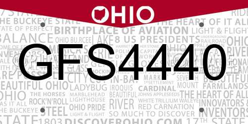 GFS4440 Ohio License Plate