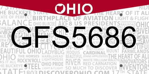 GFS5686 Ohio License Plate