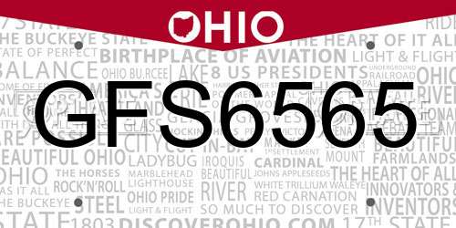 GFS6565 Ohio License Plate