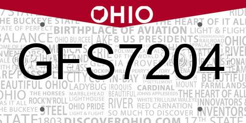 GFS7204 Ohio License Plate
