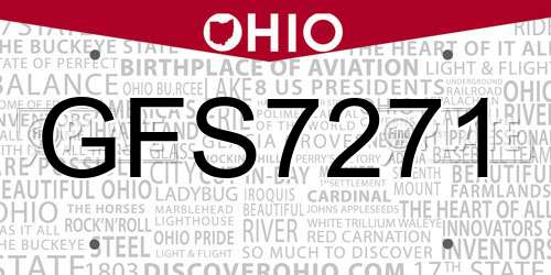 GFS7271 Ohio License Plate