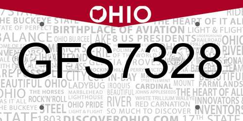 GFS7328 Ohio License Plate