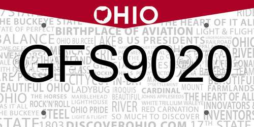 GFS9020 Ohio License Plate
