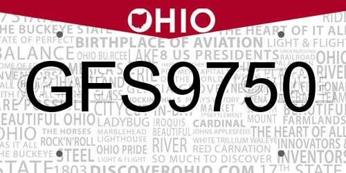 GFS9750 Ohio License Plate