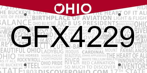 GFX4229 Ohio License Plate