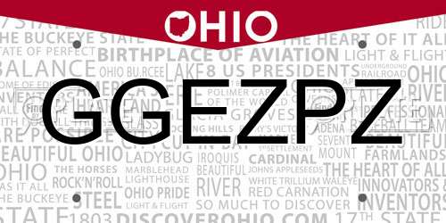 GGEZPZ Ohio License Plate