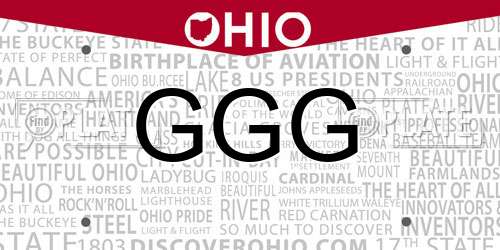GGG Ohio License Plate
